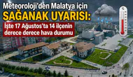 Meteoroloji’den Malatya için sağanak uyarısı: İşte 17 Ağustos’ta 14 ilçenin derece derece hava durumu