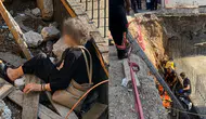 Malatya’da kaldırımda yürüyen kadın inşaat alanına düştü