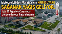 Meteoroloji’den Malatya için sağanak uyarısı: İşte 26 Ağustos’ta 13 ilçenin derece derece hava durumu
