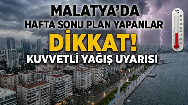 Malatya’da hafta sonu plan yapanlar dikkat! 29-30 Ağustos’ta yağmur ve gök gürültüsü geliyor