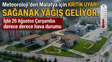 Meteoroloji’den Malatya için sağanak uyarısı: İşte 26 Ağustos’ta 13 ilçenin derece derece hava durumu