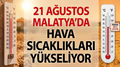 Bugün Malatya’da hava durumu: 21 Ağustos’ta sıcaklık kaç derece olacak?