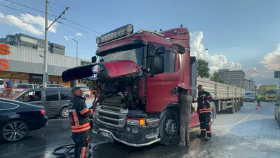 Malatya Çevreyolu’nda Korku Dolu Anlar: Tır Alev Aldı