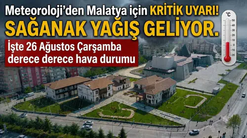 Meteoroloji’den Malatya için sağanak uyarısı: İşte 26 Ağustos’ta 13 ilçenin derece derece hava durumu
