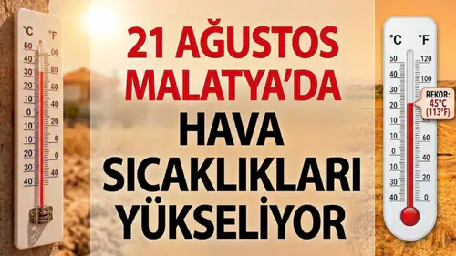Bugün Malatya’da hava durumu: 21 Ağustos’ta sıcaklık kaç derece olacak?