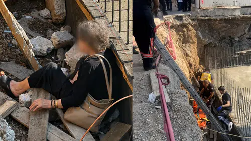Malatya’da kaldırımda yürüyen kadın inşaat alanına düştü